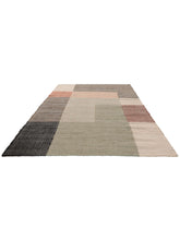 Load image into Gallery viewer, Handwoven Jute & Wool Rug with Color Block Design in Grey, Pink, and Ivory – Flatweave