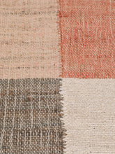 Load image into Gallery viewer, Handwoven Jute & Wool Rug with Color Block Design in Grey, Pink, and Ivory – Flatweave