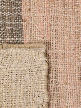 Load image into Gallery viewer, Handwoven Jute & Wool Rug with Color Block Design in Grey, Pink, and Ivory – Flatweave