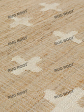 Load image into Gallery viewer, Handwoven Jute & Wool Rug with Cross Motif Pattern - Natural & Cream