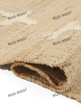 Load image into Gallery viewer, Handwoven Jute & Wool Rug with Cross Motif Pattern - Natural & Cream