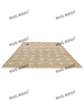 Load image into Gallery viewer, Handwoven Jute & Wool Rug with Cross Motif Pattern - Natural & Cream