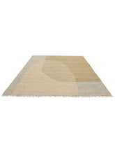 Load image into Gallery viewer, Handwoven Jute & Wool Rug with Abstract Design in Beige & Gray – Flatweave