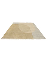 Load image into Gallery viewer, Handwoven Jute & Wool Rug with Abstract Design in Beige & Gray – Flatweave