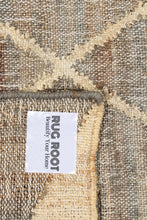 Load image into Gallery viewer, Handwoven Jute & Wool Rug with Geometric Diamond Pattern - Earthy Gray & Beige