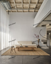 Load image into Gallery viewer, Natural Jute & Wool Rug with Cream Corner Accents | Minimalist Beige Rectangular Area Rug