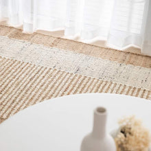 Load image into Gallery viewer, Handwoven Jute & Wool Rug with Modern Abstract Design in Beige & Ivory – Flatweave