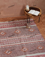 Load image into Gallery viewer, Handwoven Tribal-Inspired Wool Rug with Earthy Tones & Geometric Accents