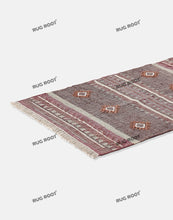 Load image into Gallery viewer, Handwoven Tribal-Inspired Wool Rug with Earthy Tones & Geometric Accents