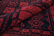 Load image into Gallery viewer, Turkish Delight | Vibrant Hand-Knotted Rug in Red and Charcoal with Turkish Flair