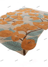 Load image into Gallery viewer, Hand Tufted Floral Irregular Design Rug For Living Room 7x10  Orange, Green