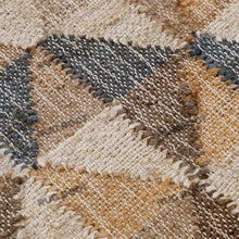 Load image into Gallery viewer, Handwoven Wool & Jute Rug with Geometric Triangle Pattern - Earthy Tones