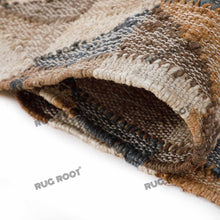 Load image into Gallery viewer, Handwoven Wool & Jute Rug with Geometric Triangle Pattern - Earthy Tones