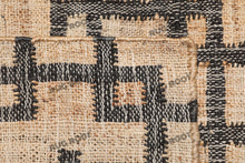 Load image into Gallery viewer, Handwoven Jute & Wool Rug with Interlocking Geometric Pattern - Natural & Black