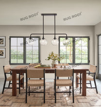 Load image into Gallery viewer, Handwoven Jute & Wool Rug with Geometric Cross Pattern - Natural & Beige