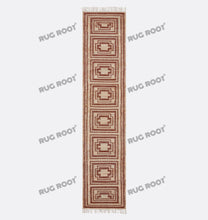 Load image into Gallery viewer, Handwoven Wool Rug with Terracotta & Beige Geometric Border Design