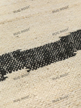 Load image into Gallery viewer, Handwoven Wool Rug with Minimalist Striped Border Design - Ivory & Charcoal