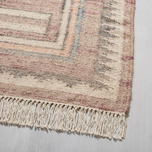Load image into Gallery viewer, Handwoven Jute & Wool Flatweave Dhurrie Rug for Living Room, Bedroom & Entryway