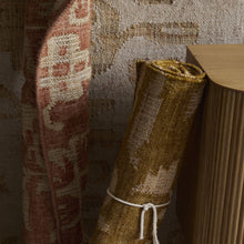 Load image into Gallery viewer, Terracotta Floral Handwoven Rug, Earthy Tones with Cream Pattern, Botanical Design, Perfect for Living Room & Bedroom