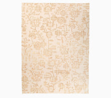 Load image into Gallery viewer, Elegant Floral Patterned Beige Handwoven Rug, Subtle Botanical Design