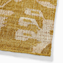 Load image into Gallery viewer, Golden Floral Handwoven Wool Rug with Intricate White Motif Design