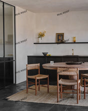 Load image into Gallery viewer, Minimalist Jute & Wool Rug with Black Corner Accents | Natural Beige Rectangular Area Rug