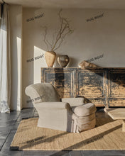 Load image into Gallery viewer, Minimalist Jute & Wool Rug with Black Corner Accents | Natural Beige Rectangular Area Rug