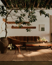 Load image into Gallery viewer, Handwoven Jute & Hemp Rug with Minimalist Block Border | Natural & Cream