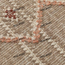 Load image into Gallery viewer, Handwoven Jute & Wool Rug with Geometric Diamond Panel Design - Beige & Terracotta