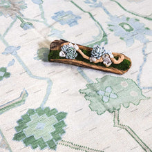 Load image into Gallery viewer, Oceanic Serenity Hand Knotted Oushak Rugs Seafoam and Off White Wool Carpet For Drawing Room