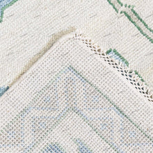 Load image into Gallery viewer, Oceanic Serenity Hand Knotted Oushak Rugs Seafoam and Off White Wool Carpet For Drawing Room
