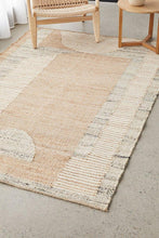 Load image into Gallery viewer, Handwoven Jute & Wool Rug with Modern Abstract Design in Beige & Ivory – Flatweave