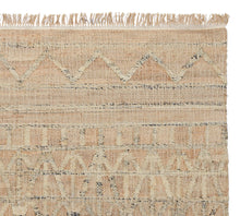 Load image into Gallery viewer, Handwoven Jute & Wool Rug with Tribal Chevron and Geometric Patterns - Beige & Natural