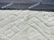 Load image into Gallery viewer, Bohemian Chic Rug | Handwoven Moroccan Wool in Creamy White with Black Trim