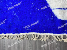 Load image into Gallery viewer, Handcrafted Moroccan Serenity | Unique Blue and White Berber Rug for Bohemian Spaces