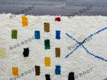 Load image into Gallery viewer, Modern Moroccan Azilal Rug | Handwoven Wool Rug with Bold Blue Geometric Motifs
