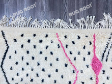 Load image into Gallery viewer, Modern Moroccan Tapestry | Handwoven Azilal Rug with Playful Pink Motifs