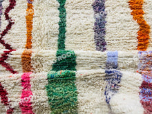 Load image into Gallery viewer, Unique Moroccan Boujaad Rug | Handwoven Wool with Abstract Striped Design