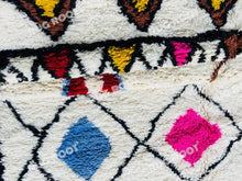 Load image into Gallery viewer, Vibrant Moroccan Azilal Rug | Handwoven Wool with Colorful Diamond Motifs