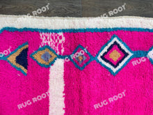 Load image into Gallery viewer, Boho Chic Dreamweaver | Abstract Pink & Blue Moroccan Rug for Bedroom or Living Room