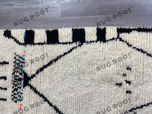 Load image into Gallery viewer, Handcrafted Moroccan Art | Abstract Berber Rug with Bold Black Lines on Ivory Wool