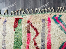 Load image into Gallery viewer, Unique Moroccan Boujaad Rug | Handwoven Wool with Abstract Striped Design