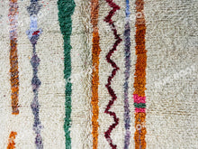 Load image into Gallery viewer, Unique Moroccan Boujaad Rug | Handwoven Wool with Abstract Striped Design