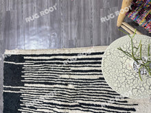 Load image into Gallery viewer, Striking Simplicity | Custom Black & White Beni Ourain Rug | Handwoven in Morocco