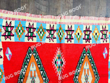 Load image into Gallery viewer, Vibrant Moroccan Boucherouite Rug | Handmade Wool Runner with Colorful Tribal Motifs