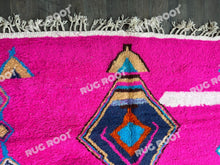 Load image into Gallery viewer, Boho Chic Dreamweaver | Abstract Pink & Blue Moroccan Rug for Bedroom or Living Room