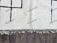 Load image into Gallery viewer, Nordic Simplicity Meets Moroccan Soul | Large White Rug with Subtle Ethnic Motifs