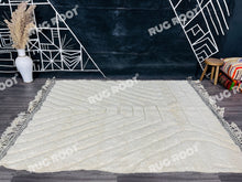 Load image into Gallery viewer, Geometric Grandeur | Thick Weave Beni Ourain Rug in Off-White with Bold Diamonds