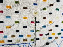 Load image into Gallery viewer, Modern Moroccan Azilal Rug | Handwoven Wool Rug with Bold Blue Geometric Motifs