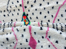 Load image into Gallery viewer, Modern Moroccan Tapestry | Handwoven Azilal Rug with Playful Pink Motifs